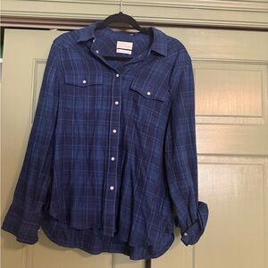 J. Crew Navy Plaid Shirt